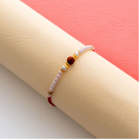 Precious Pearl and Rudraksh Rakhi for Brother