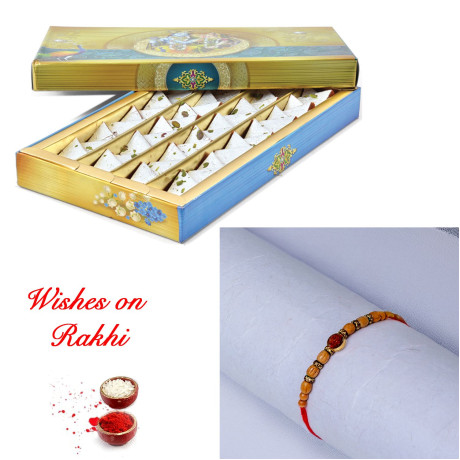 Premium Rakhi and Anjir Katli Delight for Brother Premium Rakhi and Anjir Katli Delight for Brother