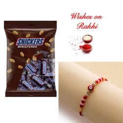 Premium Rakhi with Snickers Miniatures Box