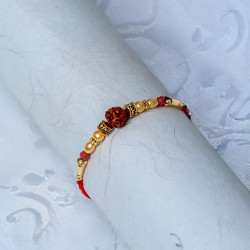 Premium Rudraksha and Pearls Rakhi - Auspicious Gift