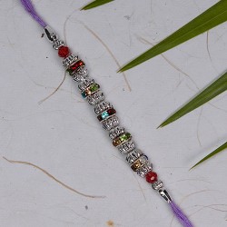 Multicolor Beads and AD Studded Rakhi