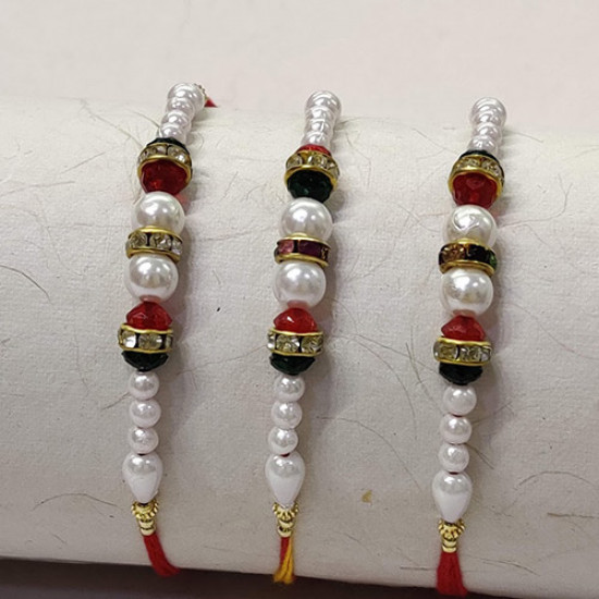 Set of 3 Pearls and AD Rakhis