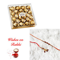 Handmade Bhaiya Bhabhi Rakhi with Ferrero Rocher Chocolates