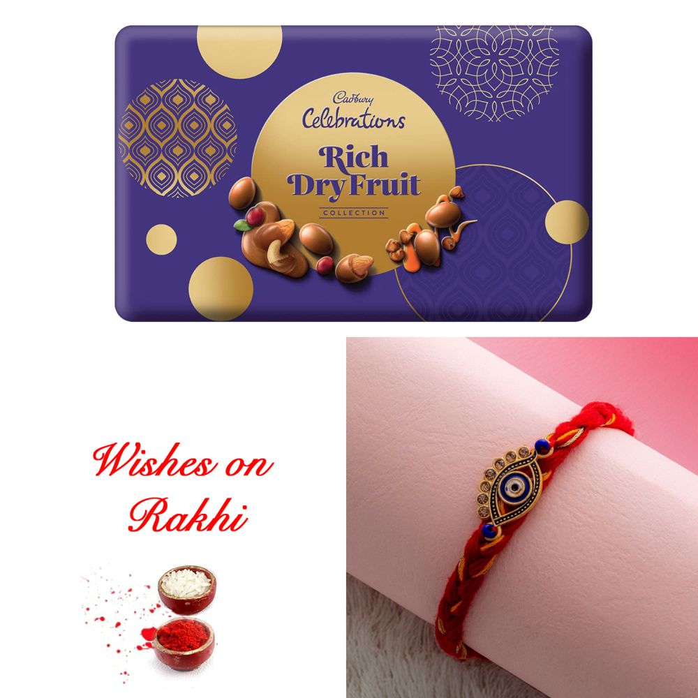 Handcrafted Rakhi with Cadbury Rich Dryfruit Collection Handcrafted Rakhi with Cadbury Rich Dryfruit Collection