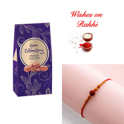 Radiant Rudraksh Rakhi and Cadbury Celebrations Premium Combo