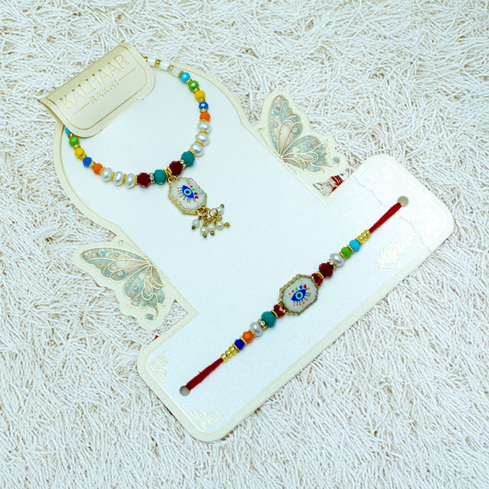 Rakhi Set for Bhai Bhabhi with Roli Tikka Rakhi Set for Bhai Bhabhi with Roli Tikka