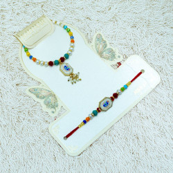 Rakhi Set for Bhai Bhabhi with Roli Tikka