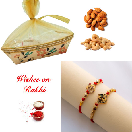 Rakshabandhan Gift: Cashews, Almonds, and Rakhi