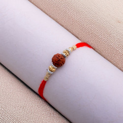 Rudraksh and Beads Work Rakhi
