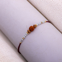 Rudraksh Beads and Pearls Rakhi Rudraksh Beads and Pearls Rakhi