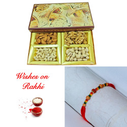 Rudraksh Rakhi with Assorted Drysfruits Selection