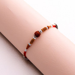 Rudraksh with Fancy Beads Rakhi