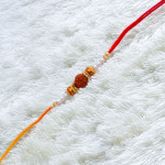 Rudraksh with Pearls and Beads Rakhi Rudraksh with Pearls and Beads Rakhi