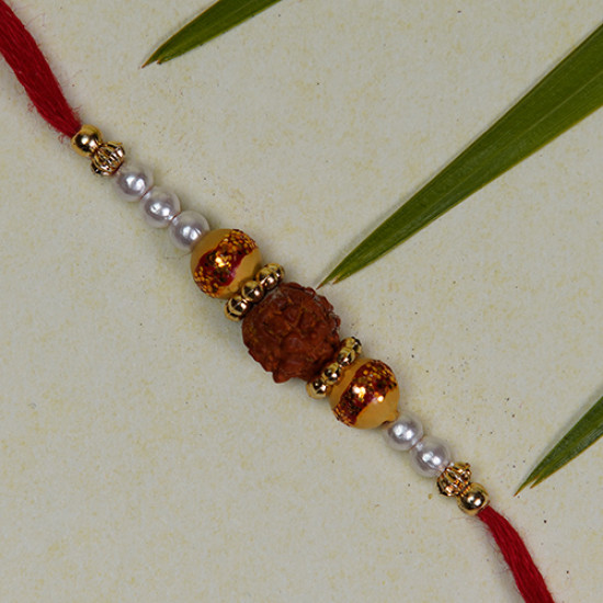Rudraksh with Pearls and Beads Rakhi