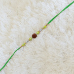 Rudraksh with Pearls and Colored Beads Rakhi