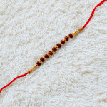Rudraksha Rakhi with Golden Beads