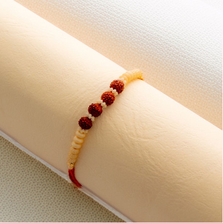 Rudraksha with Pearls Traditional Rakhi