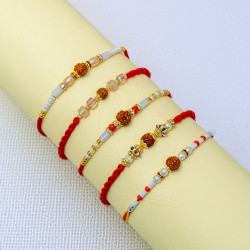 Sacred Rudraksha Rakhi Set of 5 for Rakshabandhan Sacred Rudraksha Rakhi Set of 5 for Rakshabandhan
