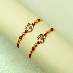 Set of 2 Antique Finish OM Rakhi