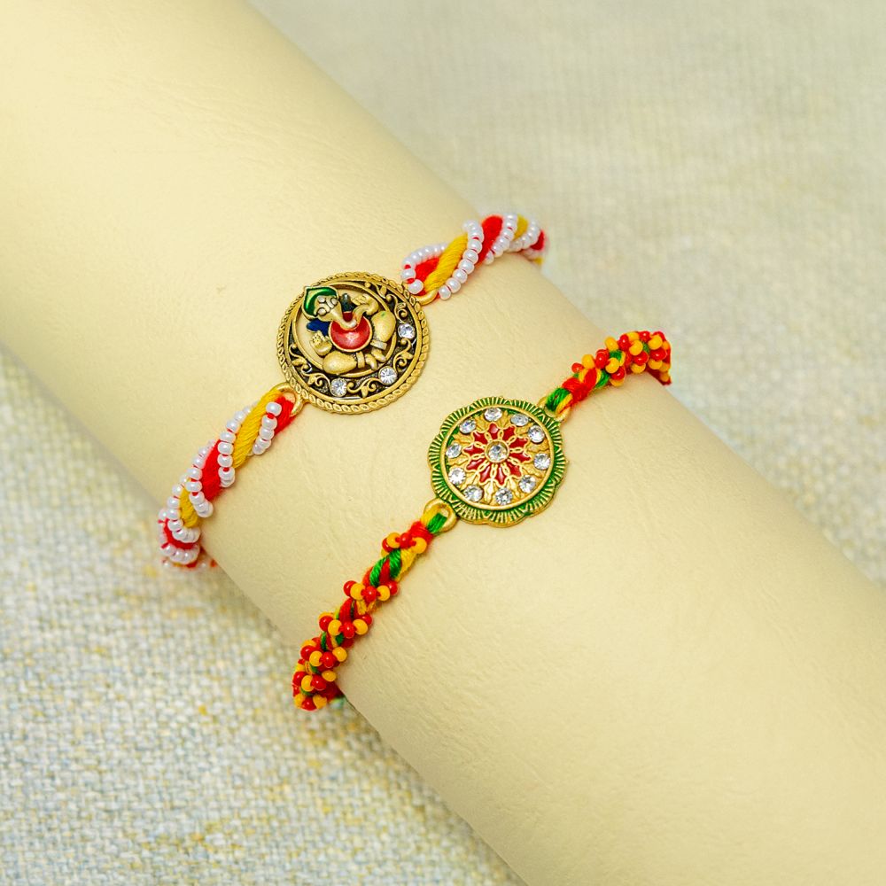 Set of 2 Auspicious Rakhi Combo Set of 2 Auspicious Rakhi Combo