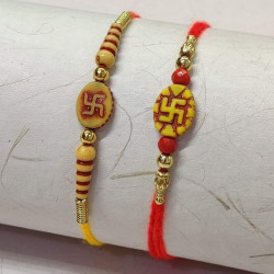 Set of 2 Auspicious Swastika Rakhi