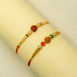 Set of 2 Classic Rudraksh Brother Rakhi