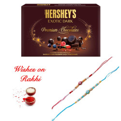 Set of 2 Evil Eye Rakhi with Hersheys Exotic Dark Gift Pack