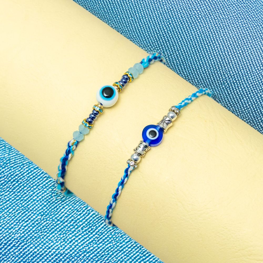 Set of 2 Evil Eye Thread Rakhi Set of 2 Evil Eye Thread Rakhi