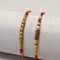 Set of 2 Pearls and Colorful Beads Rakhi