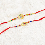 Set of 2 Traditional Sacred Thread Peacock Rakhi Set of 2 Traditional Sacred Thread Peacock Rakhi