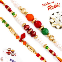 Set of 3 Colourful Beads Rakhi