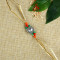 Silver Square and Colorful Beads Handcrafted Rakhi