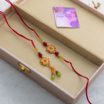 Sleek Enamelled Bhaiya Bhabhi Rakhi with Stylish Box Sleek Enamelled Bhaiya Bhabhi Rakhi with Stylish Box