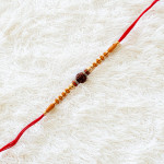Sophisticated Rudraksh Rakhi with Beads Embroidery Sophisticated Rudraksh Rakhi with Beads Embroidery