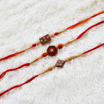 Sophisticated Trio of Rakhis with AD, Beads and Pearls