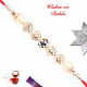 Sparkling AD Pearls and Beads Rakhi