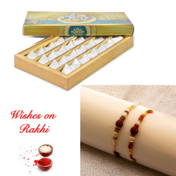Stylish Set of 2 Rakhis and Kaju Katli Combo Pack