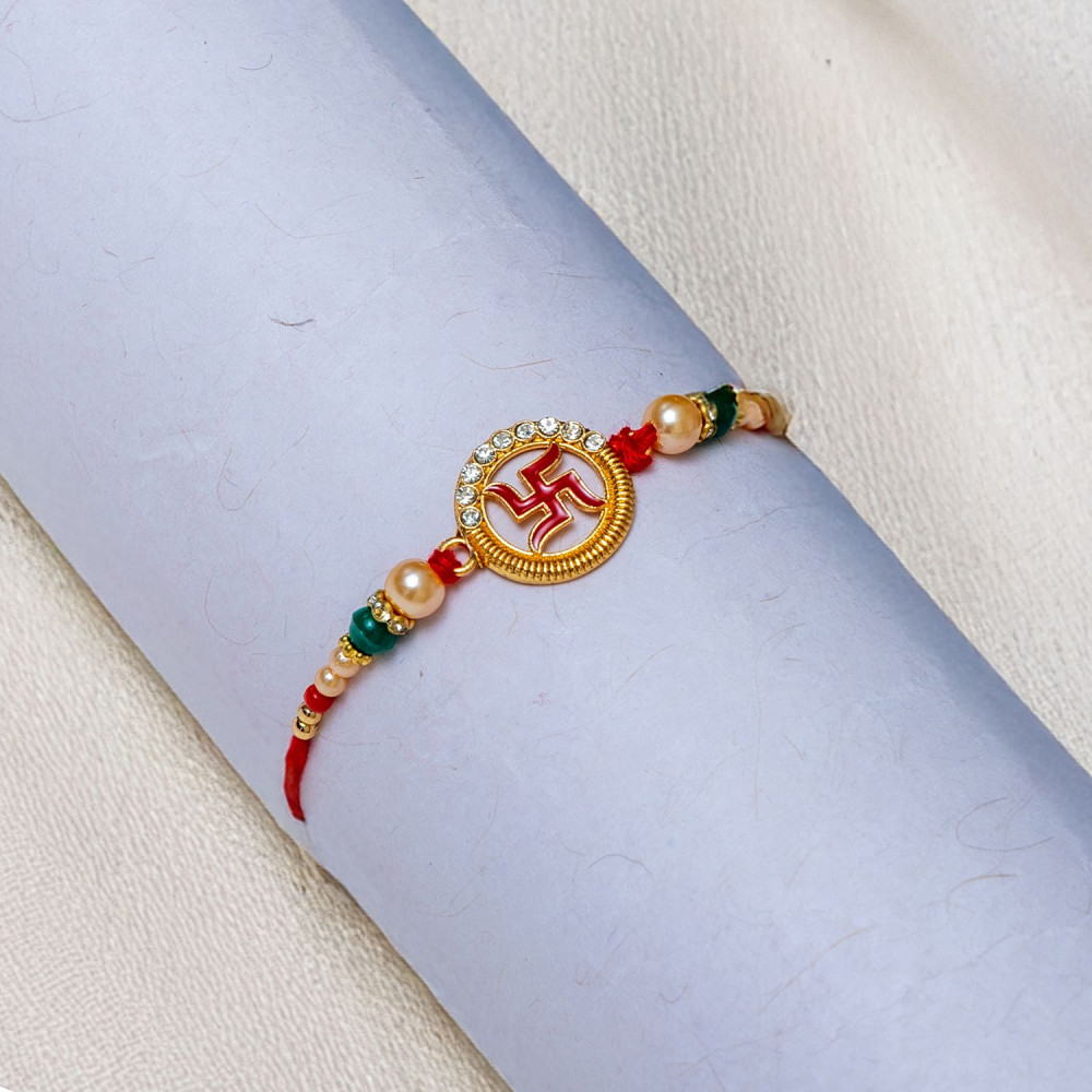 Swastik Design Rakhi - Blessings for Brother Swastik Design Rakhi - Blessings for Brother