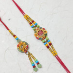 Traditional Bhaiya Bhabhi Rakhi Pair with Swastik