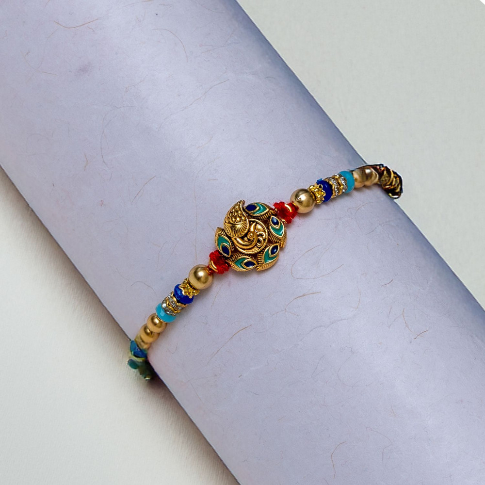 Traditional Meenakari Rakhi for Bhaiya Traditional Meenakari Rakhi for Bhaiya
