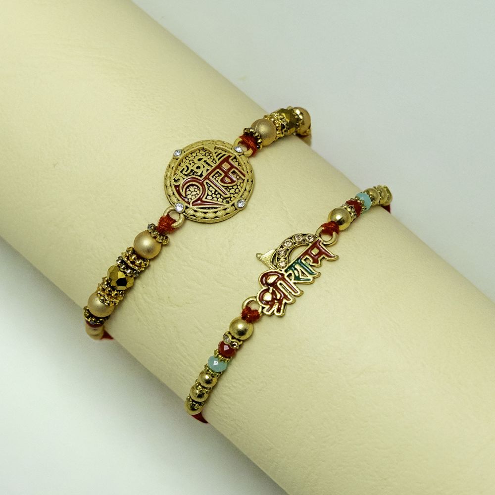 Traditional Set of 2 Shri Ram Rakhi for Bhai Traditional Set of 2 Shri Ram Rakhi for Bhai
