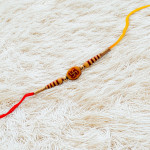 Traditional Swastik Rakhi with Fancy Beads