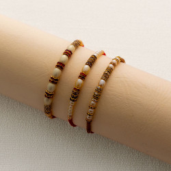 Traditional Trio of Rakhis with American Diamonds and Pearls