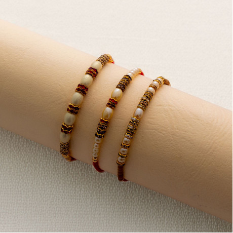 Traditional Trio of Rakhis with American Diamonds and Pearls