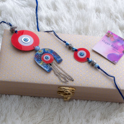 Trendsetting Rakhi Lumba Pair in Upscale Gift Box