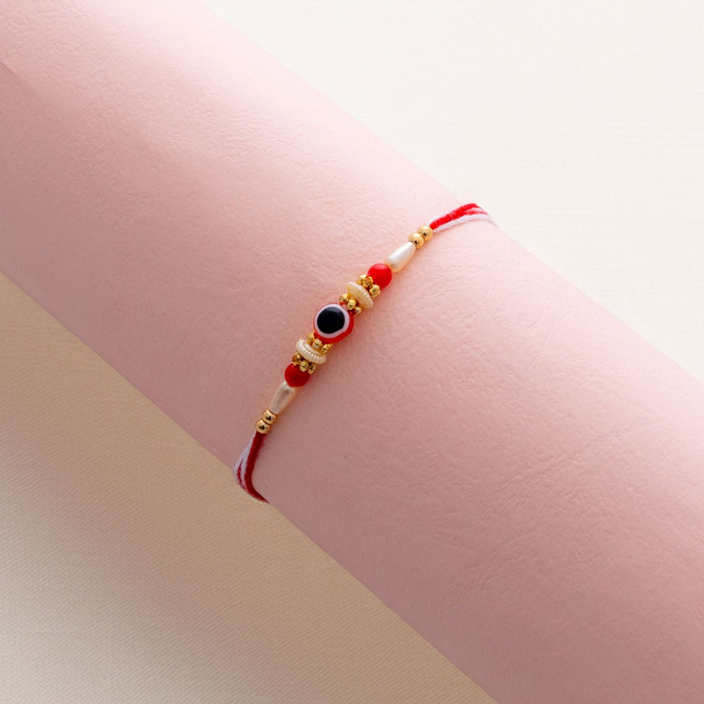 Trendy Beads Rakhi with Evil Eye Charm Trendy Beads Rakhi with Evil Eye Charm