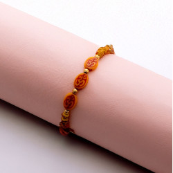 Triple OM Rakhi with Cutwork Beads