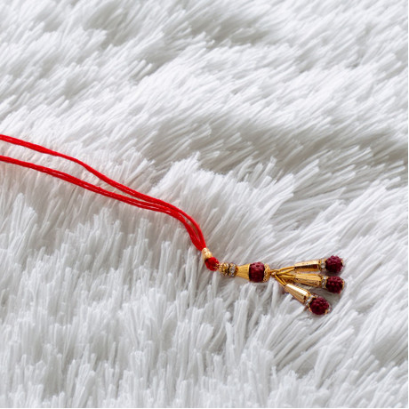 Unique Lumba Rakhi with Rudraksh Beads