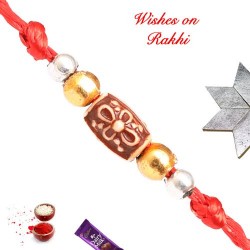 Wooden Bead with Colored Beads Rakhi