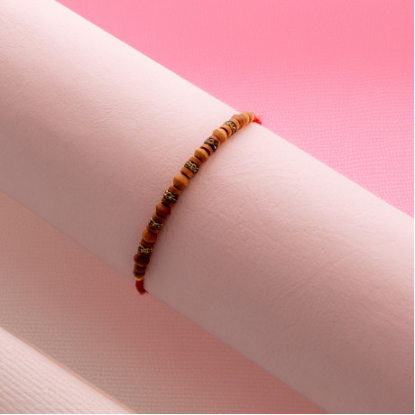 Wooden Beads work Red Mauli Thread Rakhi Wooden Beads work Red Mauli Thread Rakhi